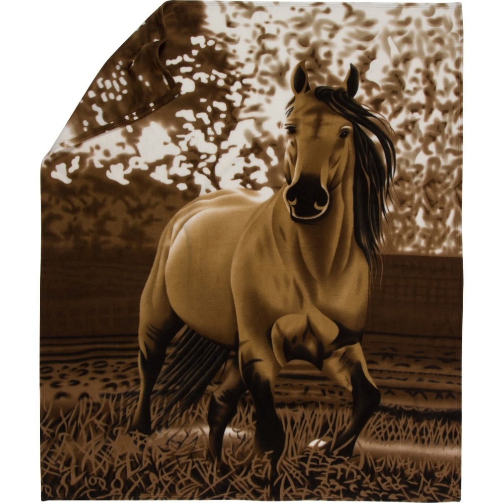 Horse Blanket Fleece Throw - 63x73 Premium Upgrade